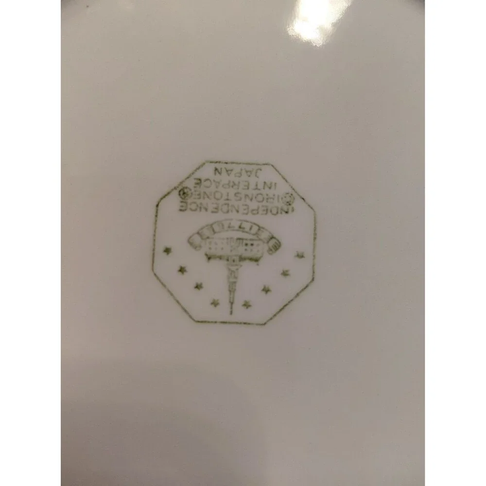 Independence Ironstone Interpace Blue Pillow Talk Salad/Dessert Plate 8